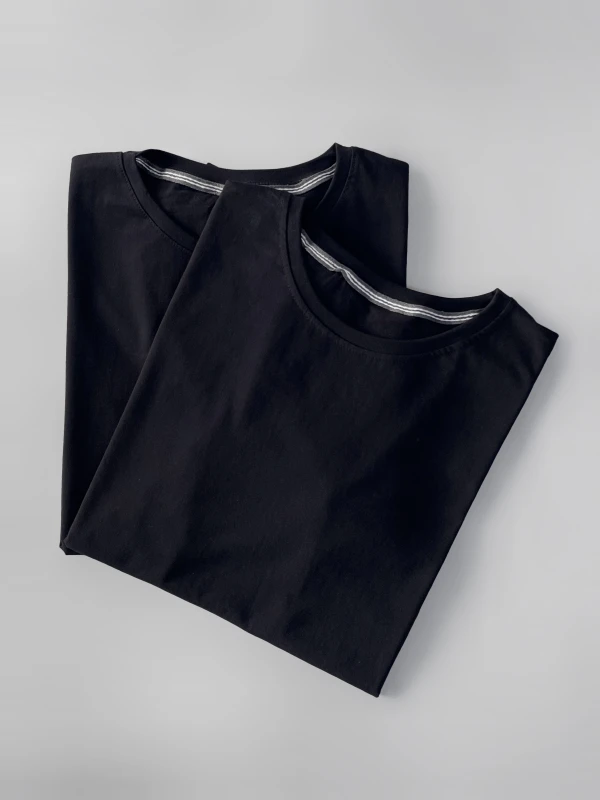 تیشرت نخ پنبه مشکی بیسیک 1124