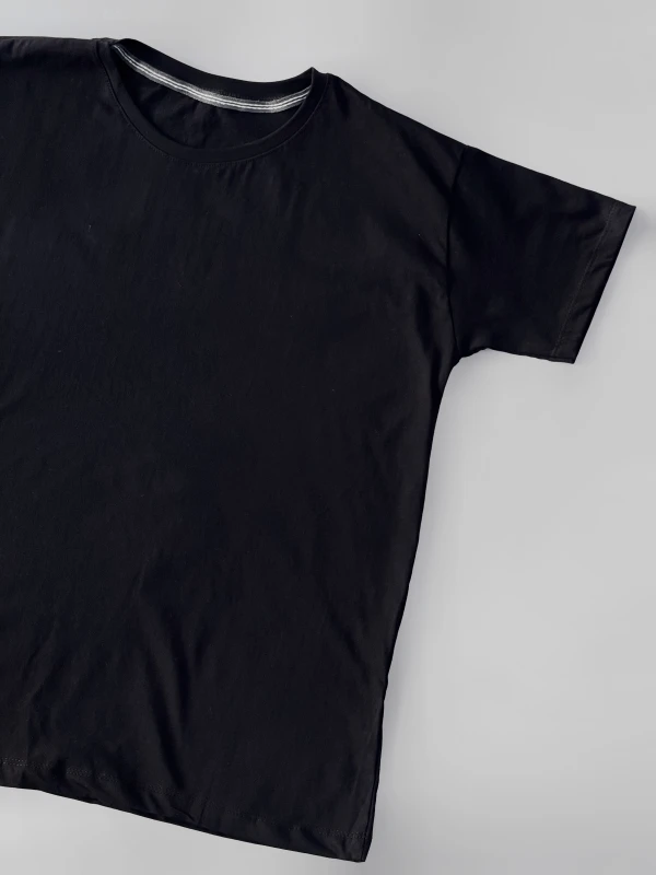 تیشرت نخ پنبه مشکی بیسیک 1124
