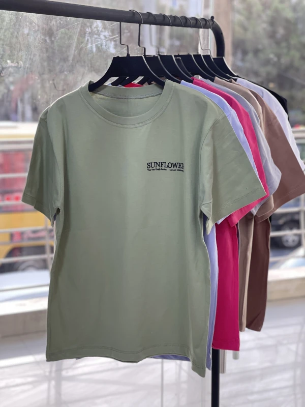 تیشرت نخ پنبه تکست دار 1142