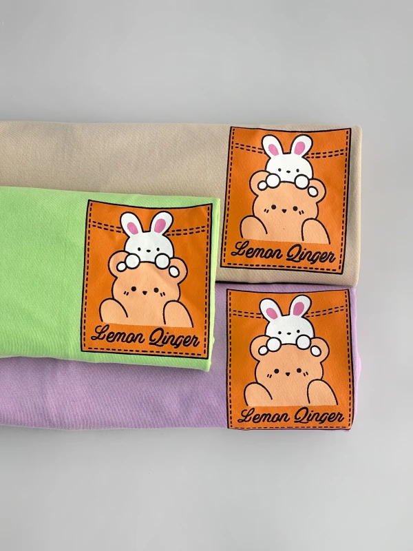 تیشرت نخ پنبه خرس جیب 1164