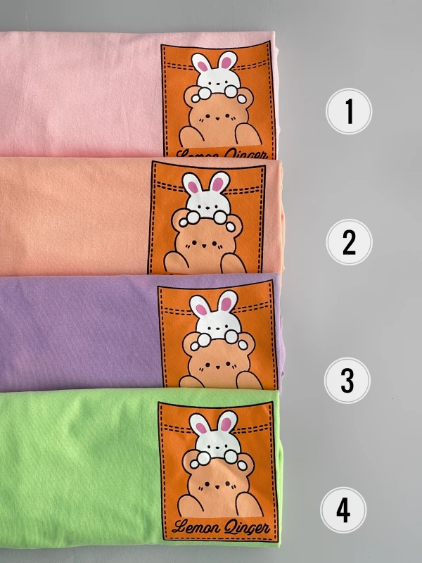 تیشرت نخ پنبه خرس جیب 1164