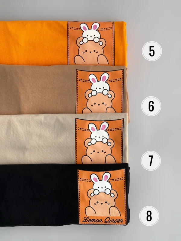 تیشرت نخ پنبه خرس جیب 1164