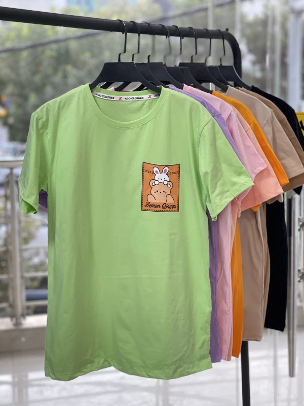 تیشرت نخ پنبه خرس جیب 1164