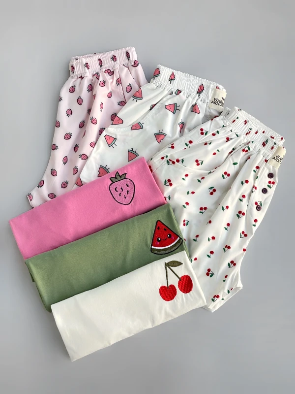 ست تیشرت شورتک طرح میکس 1166