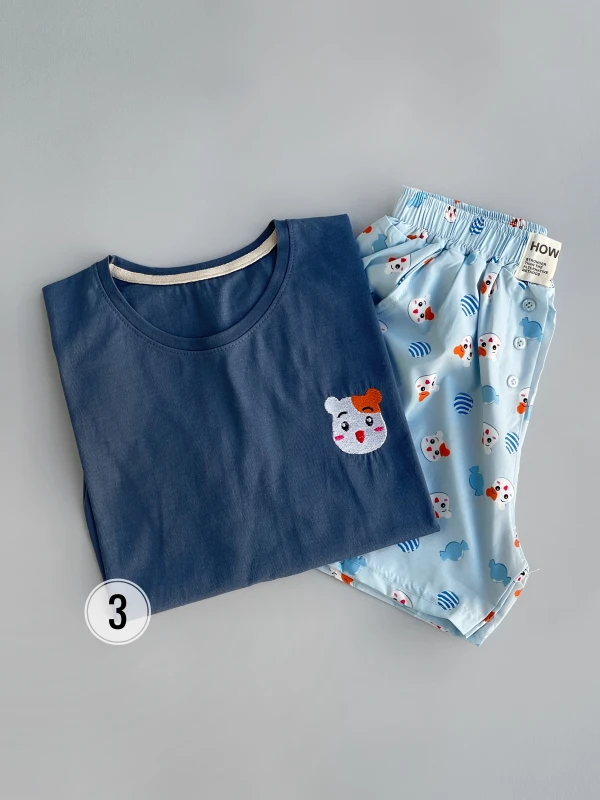 ست تیشرت شورتک طرح میکس 1167