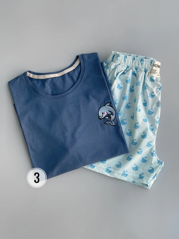 ست تیشرت شورتک طرح میکس 1171