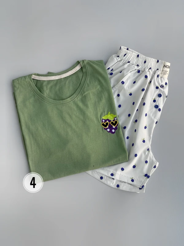 ست تیشرت شورتک طرح میکس 1171