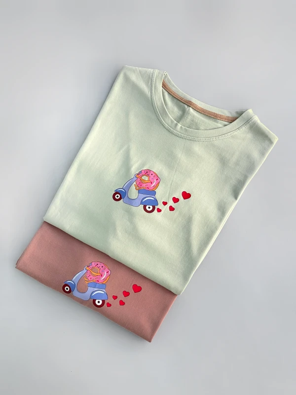 تیشرت نخ پنبه باکسی دونات 1187