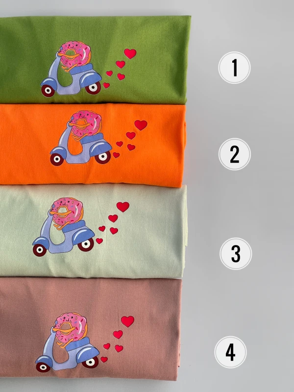 تیشرت نخ پنبه باکسی دونات 1187