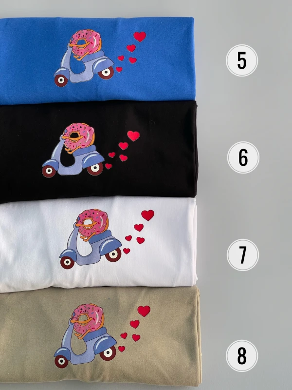 تیشرت نخ پنبه باکسی دونات 1187