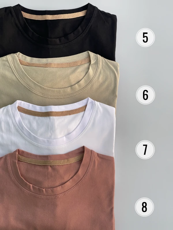 تیشرت نخ پنبه باکسی ساده 1190