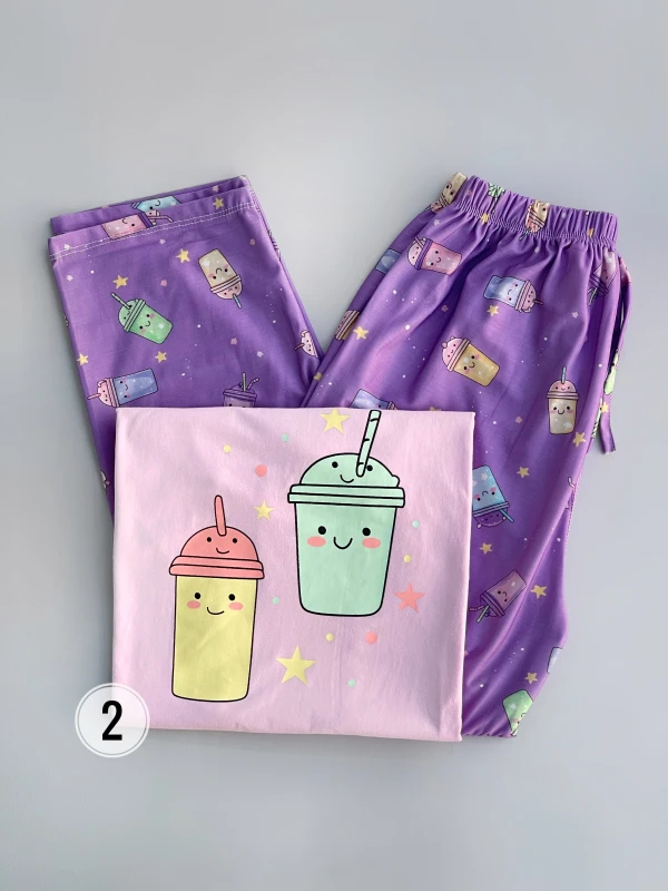 ست تیشرت شلوار طرح میکس 1191