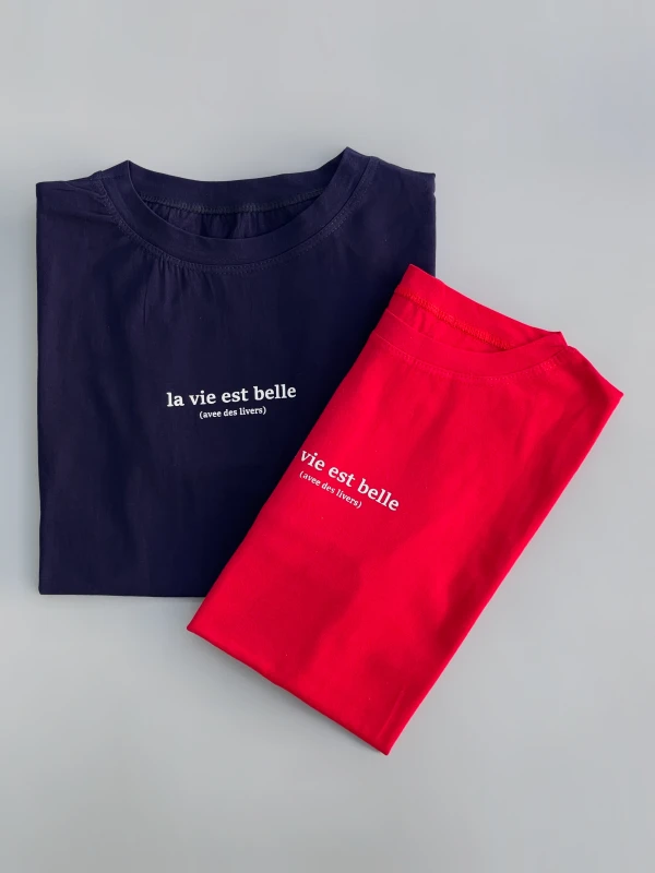 تیشرت نخ پنبه تکست دار 1192