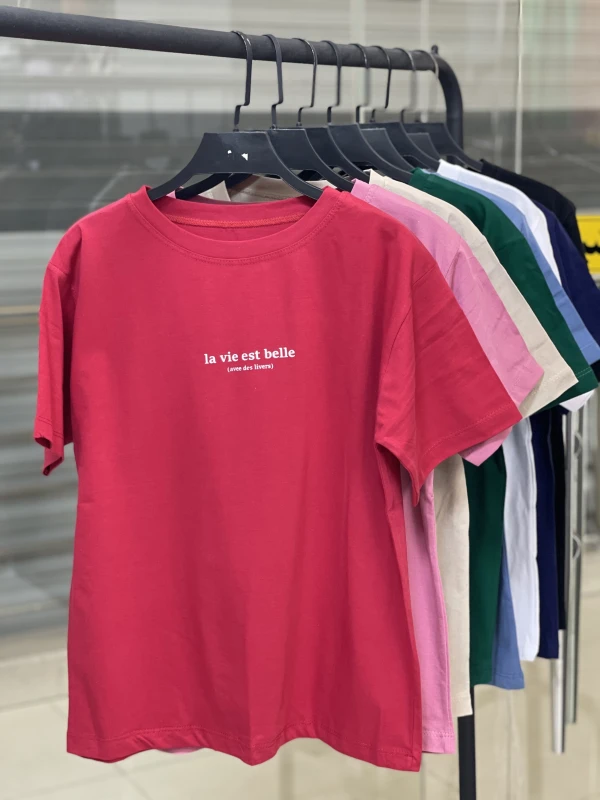 تیشرت نخ پنبه تکست دار 1192