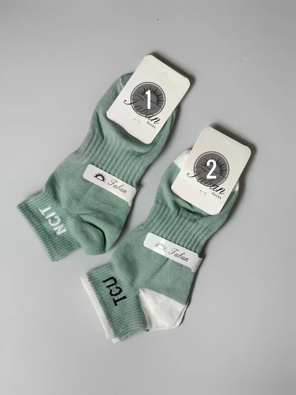 جوراب پنبه سبز میکس
