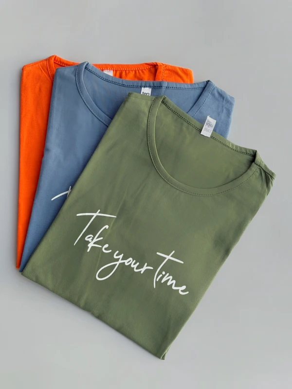 تیشرت نخ پنبه تکست دار 1199