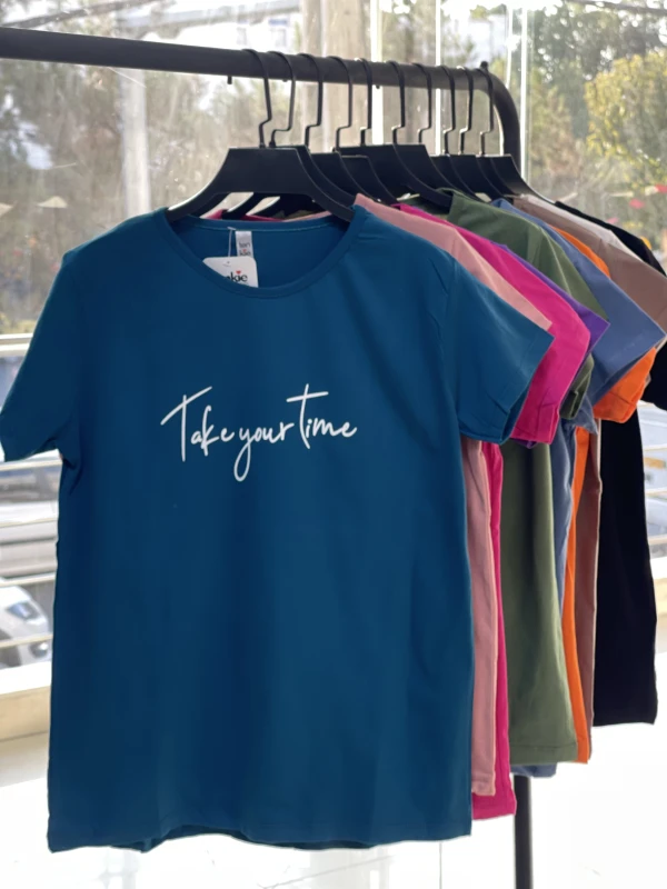 تیشرت نخ پنبه تکست دار 1199