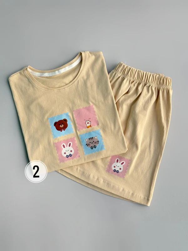 ست کراپ شورتک نخ پنبه حیوانات 1201