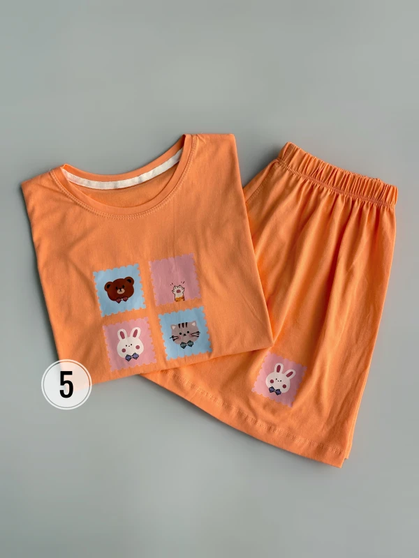 ست کراپ شورتک نخ پنبه حیوانات 1201