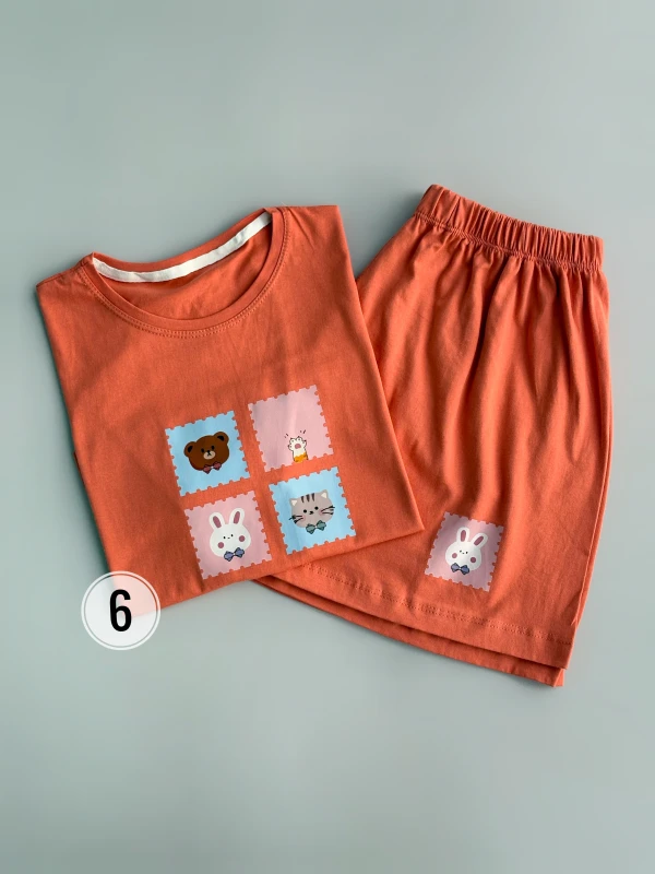 ست کراپ شورتک نخ پنبه حیوانات 1201