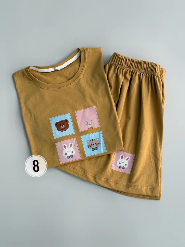 ست کراپ شورتک نخ پنبه حیوانات 1201