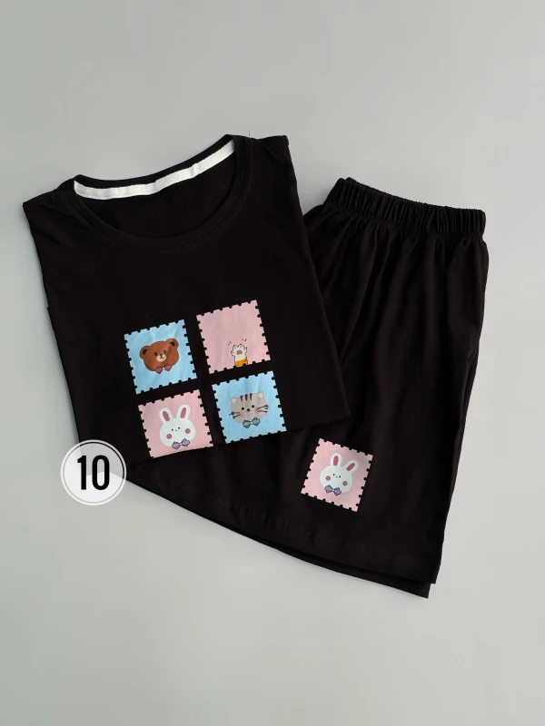 ست کراپ شورتک نخ پنبه حیوانات 1201