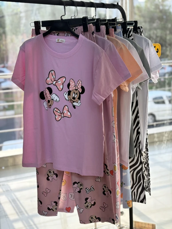 ست تیشرت شلوار طرح میکس 1203