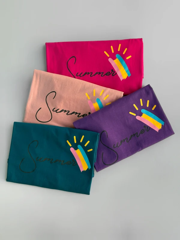 تیشرت نخ پنبه رنگین کمان 1206