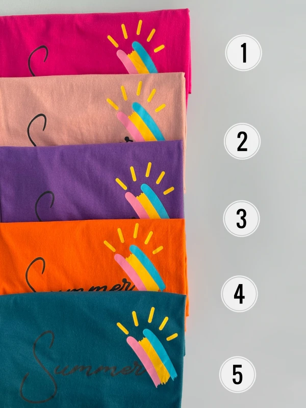 تیشرت نخ پنبه رنگین کمان 1206