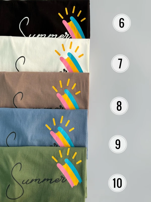 تیشرت نخ پنبه رنگین کمان 1206