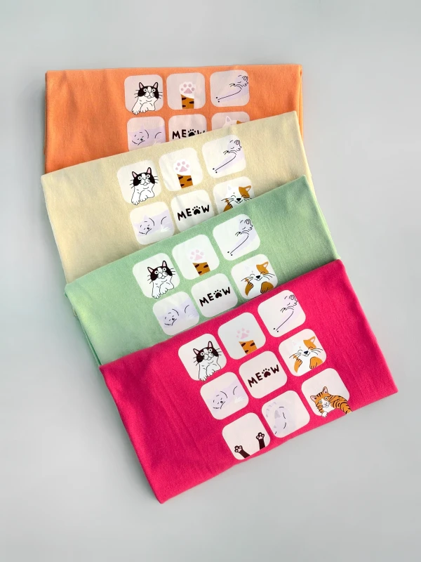 تیشرت نخ پنبه پازلی گربه 1212