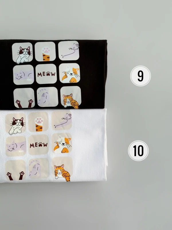 تیشرت نخ پنبه پازلی گربه 1212