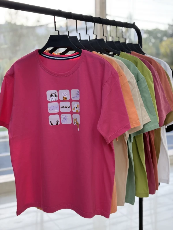 تیشرت نخ پنبه پازلی گربه 1212