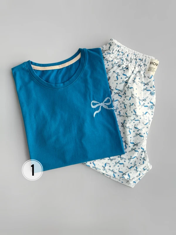 ست تیشرت شورتک طرح میکس 1214