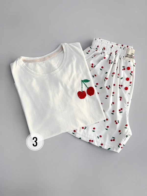 ست تیشرت شورتک طرح میکس 1214