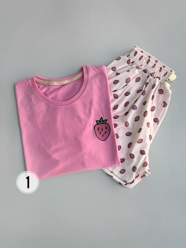 ست تیشرت شورتک طرح میکس 1216