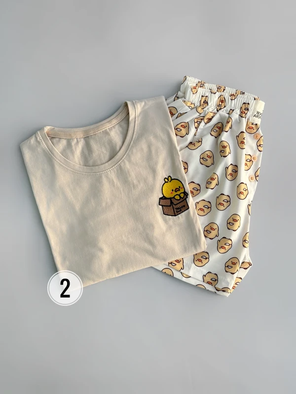 ست تیشرت شورتک طرح میکس 1216