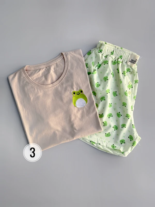 ست تیشرت شورتک طرح میکس 1216