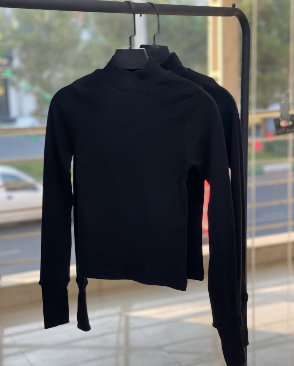 کراپ کبریتی استین بلند فینگر دار