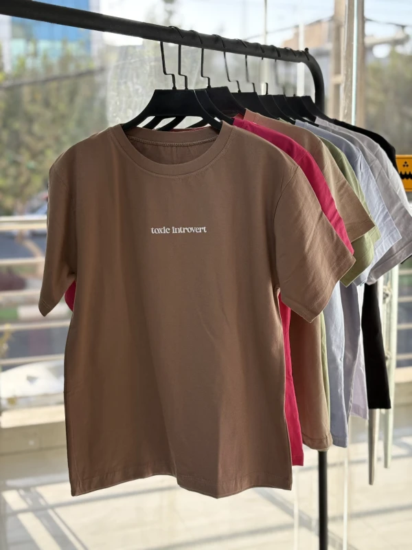 تیشرت نخ پنبه تکست دار 1231