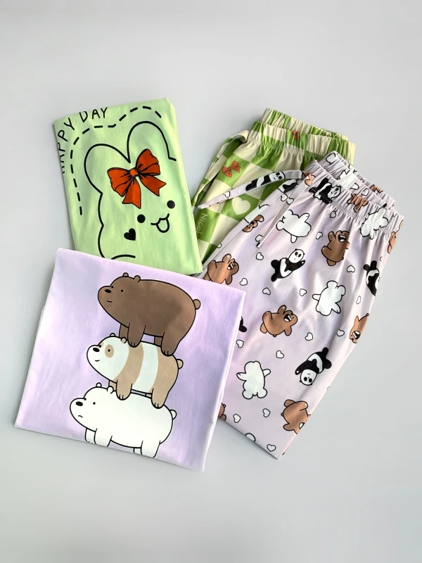 ست تیشرت شلوار طرح میکس 1235