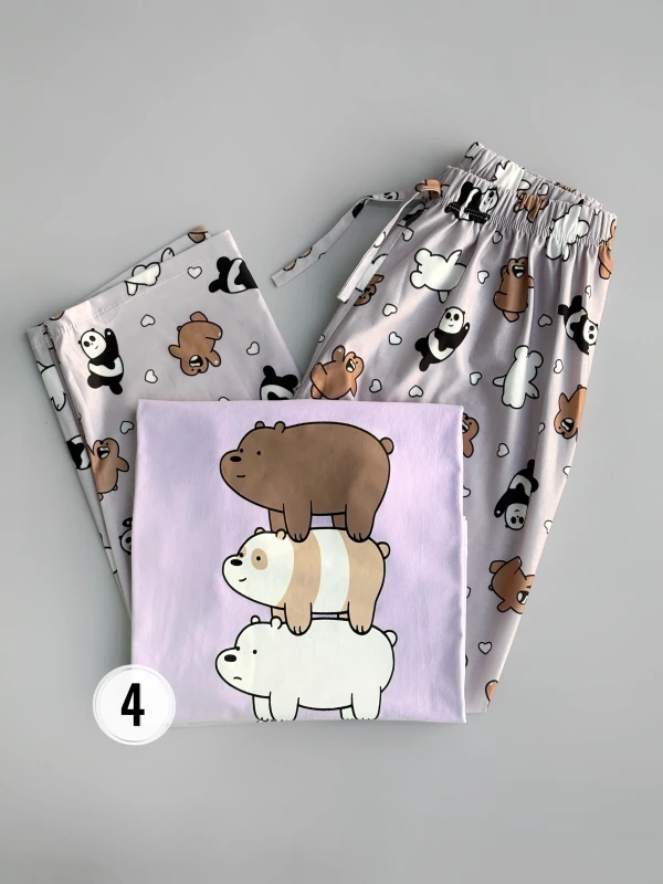 ست تیشرت شلوار طرح میکس 1235