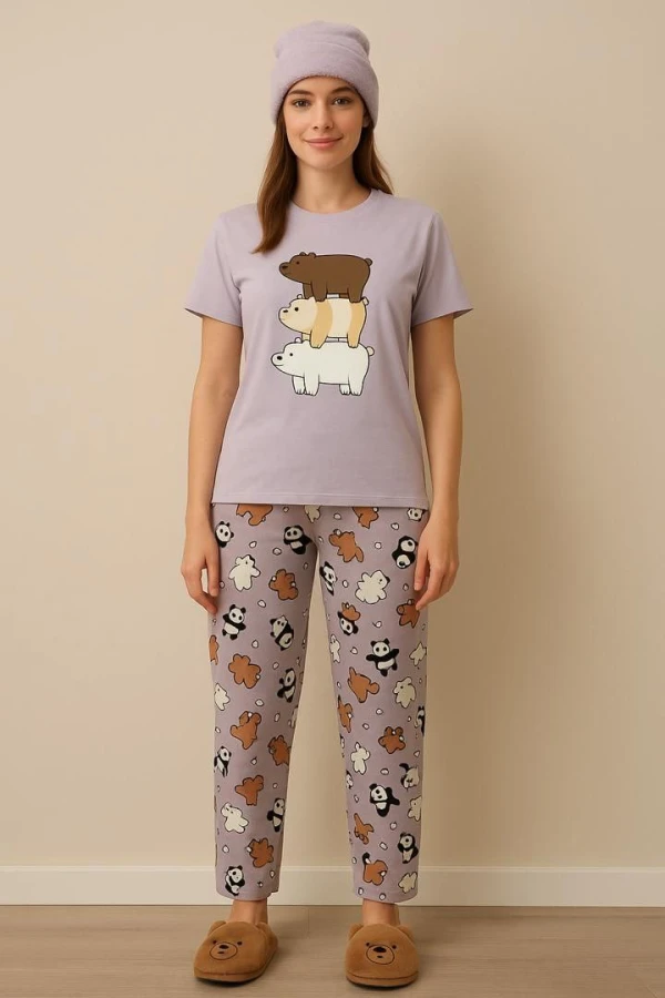 ست تیشرت شلوار طرح میکس 1235