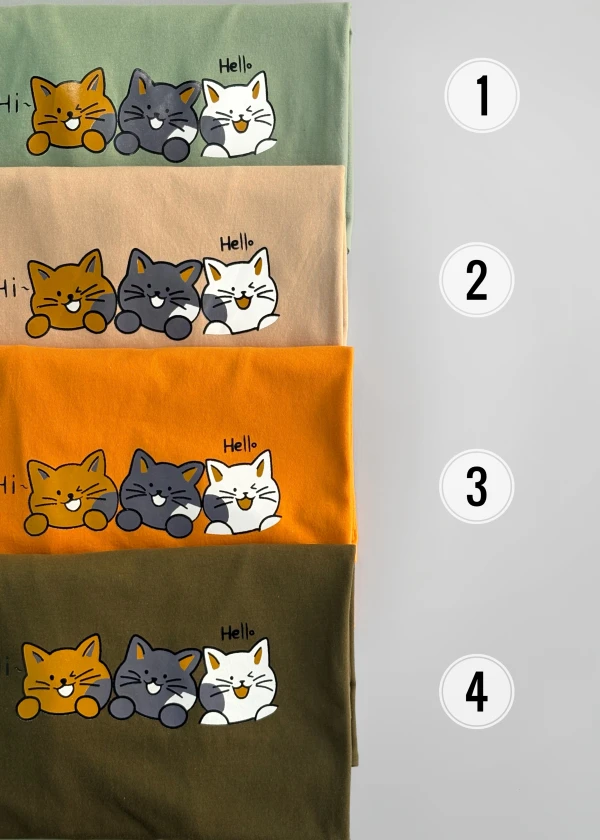 تیشرت نخ پنبه گربه 1239