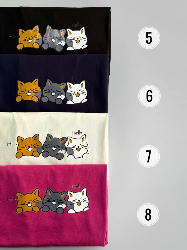 تیشرت نخ پنبه گربه 1239