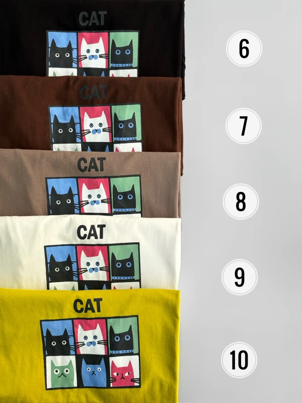 تیشرت نخ پنبه گربه پازل 1257