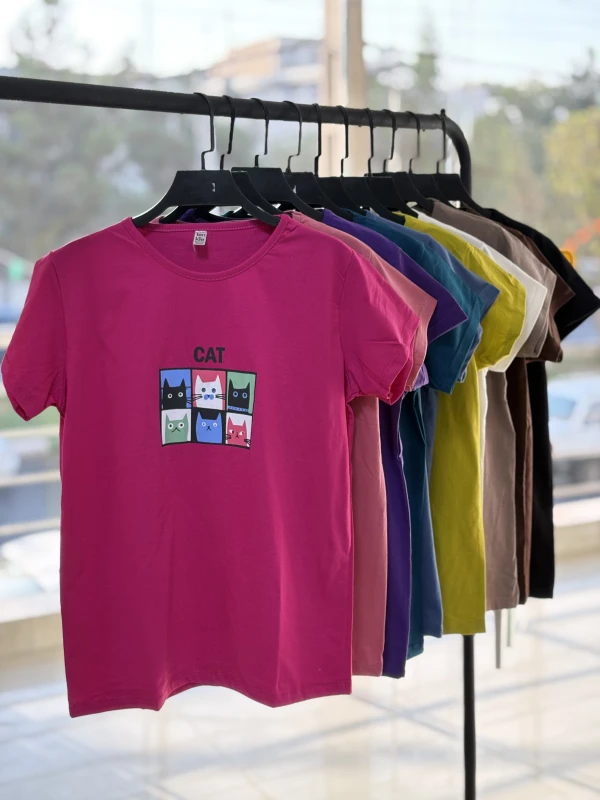 تیشرت نخ پنبه گربه پازل 1257