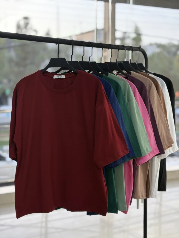 تیشرت نخ پنبه باکسی بیسیک 1270