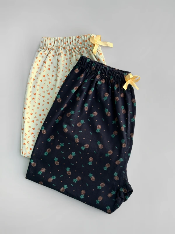 شلوار نخ پنبه طرح میکس 1273