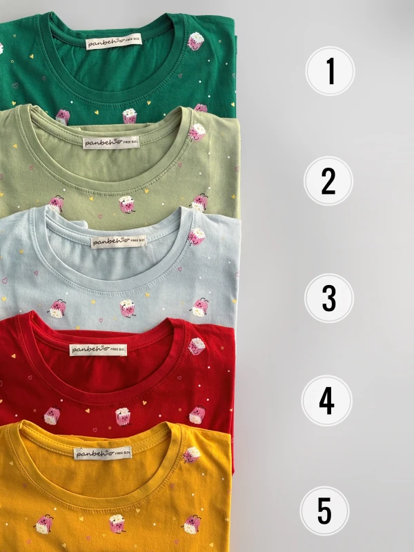 تیشرت نخ پنبه تمام چاپ پاپ کورن 1280